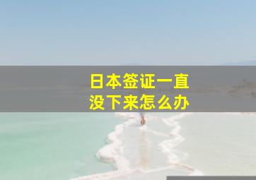 日本签证一直没下来怎么办