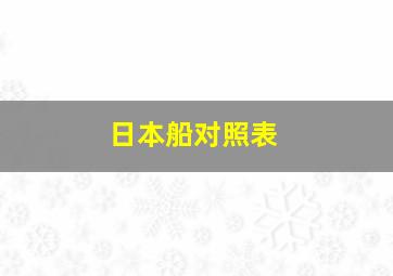 日本船对照表