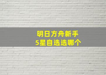 明日方舟新手5星自选选哪个