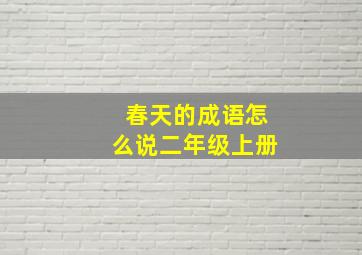 春天的成语怎么说二年级上册