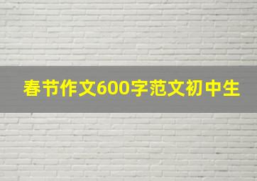 春节作文600字范文初中生