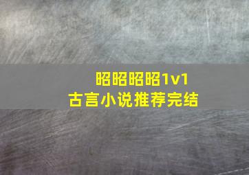 昭昭昭昭1v1古言小说推荐完结