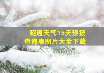 昭通天气15天预报查询表图片大全下载