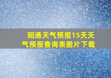 昭通天气预报15天天气预报查询表图片下载