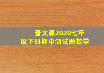 晋文源2020七年级下册期中测试题数学