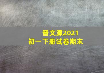 晋文源2021初一下册试卷期末