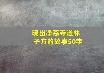 晓出净慈寺送林子方的故事50字