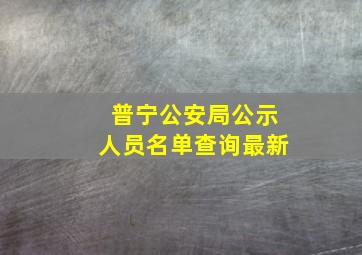 普宁公安局公示人员名单查询最新