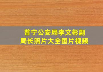 普宁公安局李文彬副局长照片大全图片视频