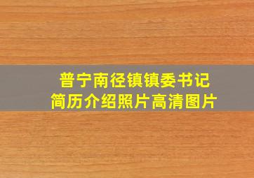 普宁南径镇镇委书记简历介绍照片高清图片