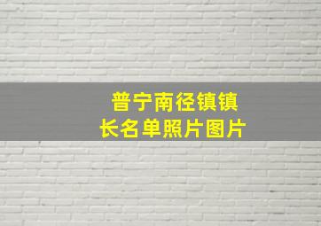 普宁南径镇镇长名单照片图片