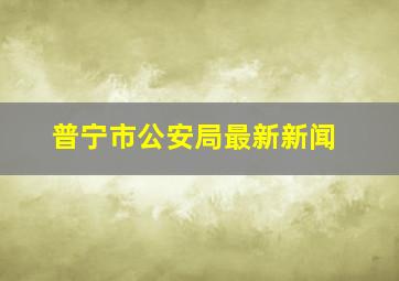 普宁市公安局最新新闻