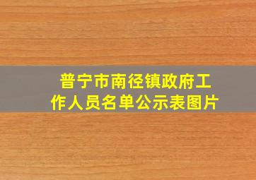 普宁市南径镇政府工作人员名单公示表图片