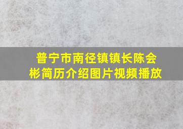 普宁市南径镇镇长陈会彬简历介绍图片视频播放