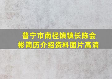 普宁市南径镇镇长陈会彬简历介绍资料图片高清