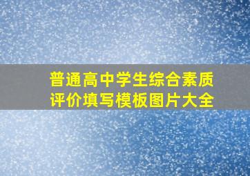 普通高中学生综合素质评价填写模板图片大全