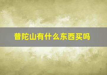 普陀山有什么东西买吗