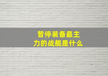 暂停装备最主力的战舰是什么