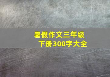 暑假作文三年级下册300字大全