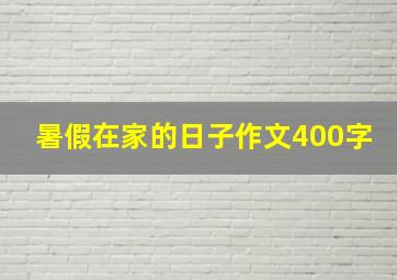 暑假在家的日子作文400字