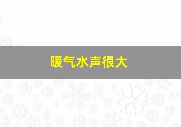 暖气水声很大