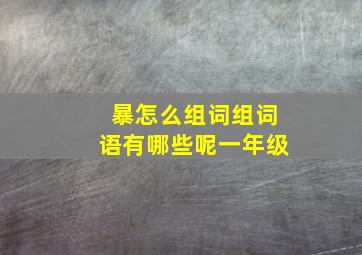 暴怎么组词组词语有哪些呢一年级