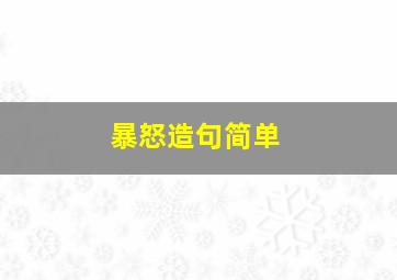 暴怒造句简单