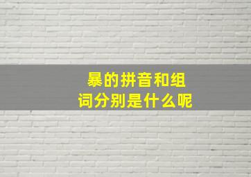 暴的拼音和组词分别是什么呢