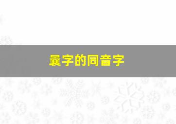 曩字的同音字