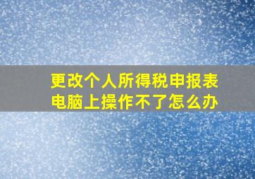 更改个人所得税申报表电脑上操作不了怎么办