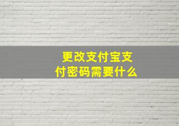 更改支付宝支付密码需要什么