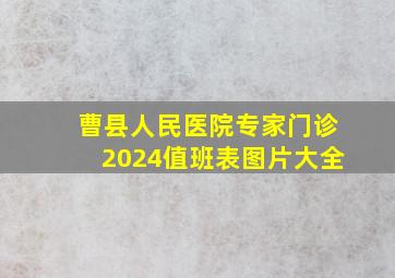 曹县人民医院专家门诊2024值班表图片大全