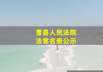 曹县人民法院法官名册公示