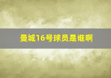 曼城16号球员是谁啊