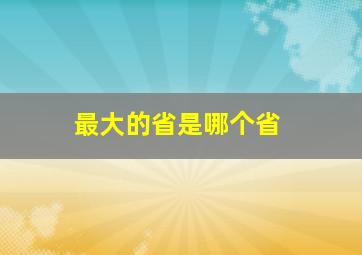 最大的省是哪个省