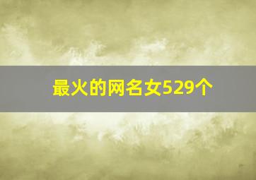 最火的网名女529个