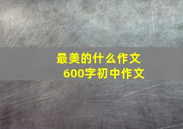 最美的什么作文600字初中作文