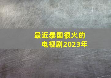 最近泰国很火的电视剧2023年