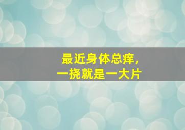 最近身体总痒,一挠就是一大片