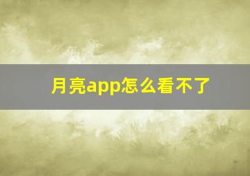 月亮app怎么看不了