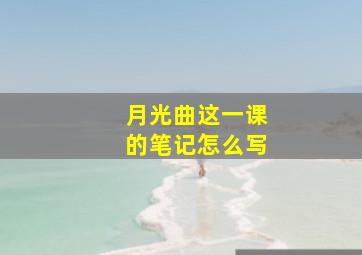 月光曲这一课的笔记怎么写