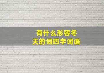 有什么形容冬天的词四字词语