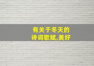 有关于冬天的诗词歌赋,美好