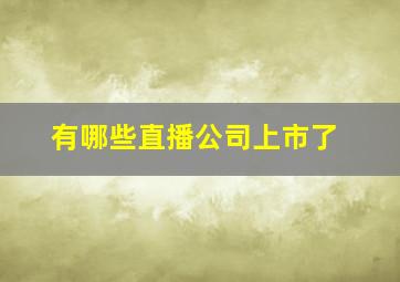 有哪些直播公司上市了