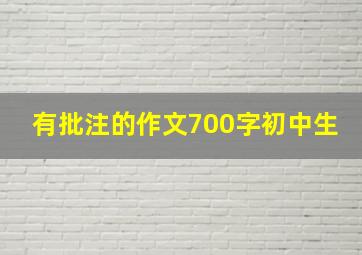 有批注的作文700字初中生