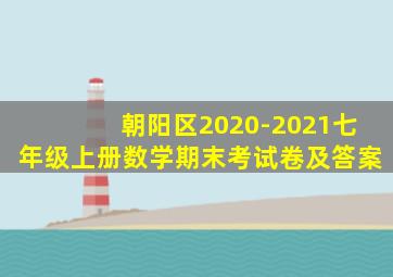 朝阳区2020-2021七年级上册数学期末考试卷及答案