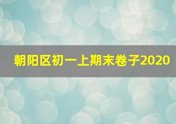 朝阳区初一上期末卷子2020