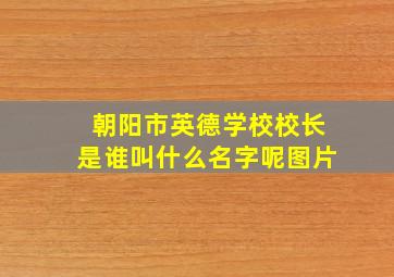 朝阳市英德学校校长是谁叫什么名字呢图片