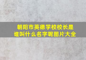 朝阳市英德学校校长是谁叫什么名字呢图片大全