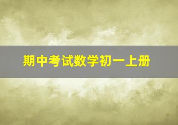 期中考试数学初一上册